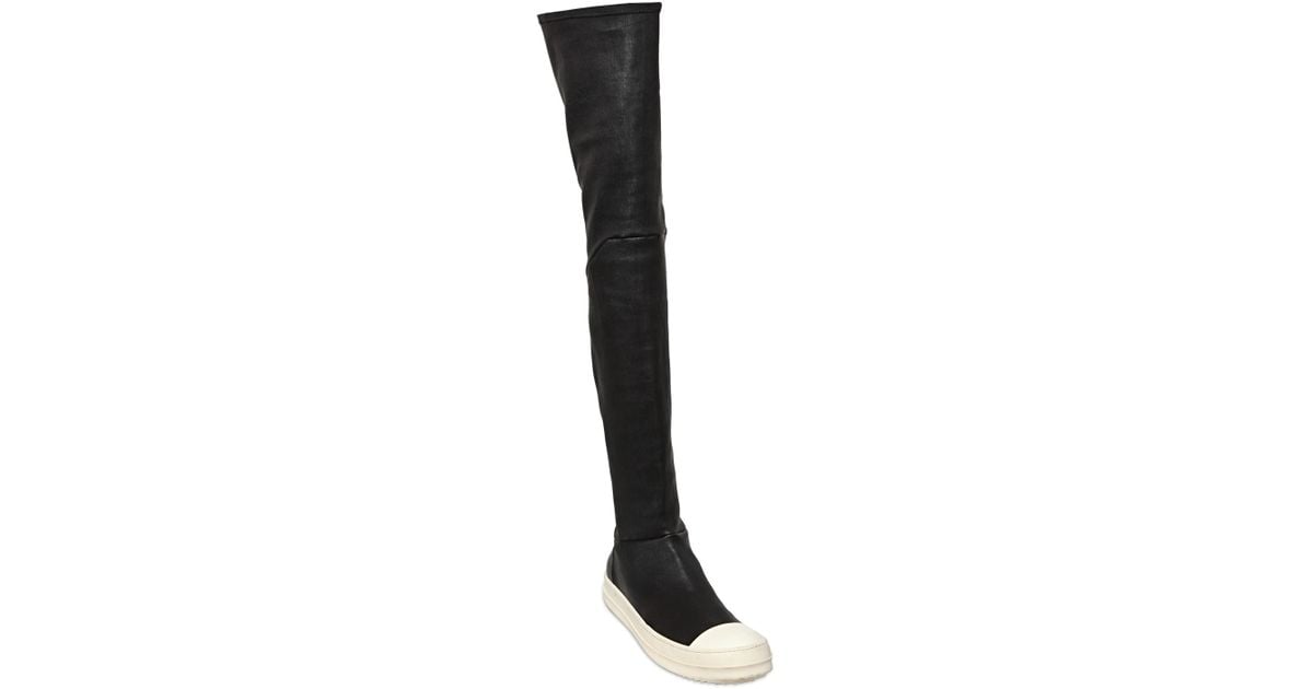 rick owens high knee sneakers