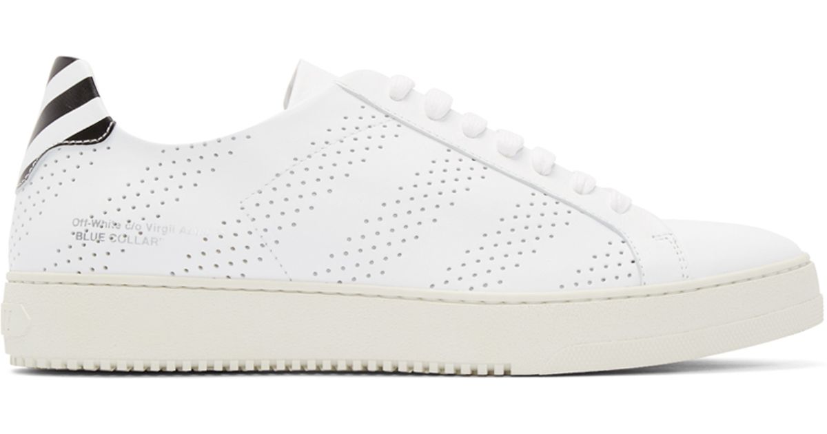 perforated white sneakers