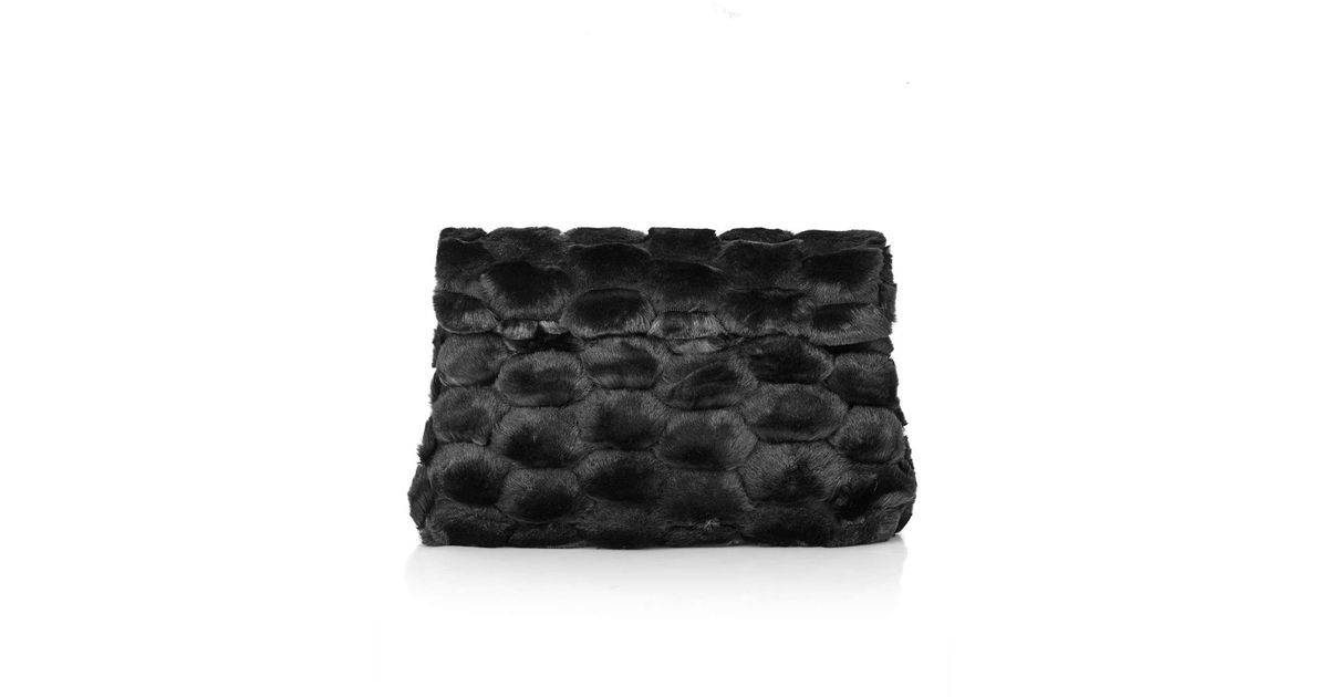 fur clutch bag topshop