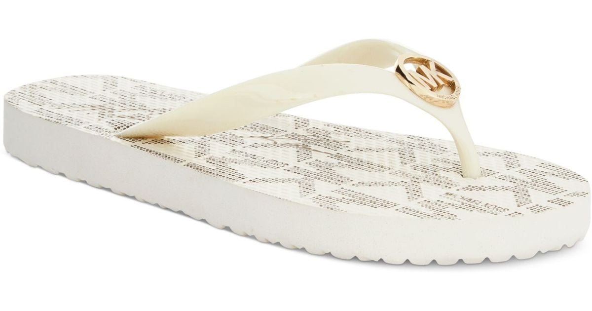 white mk sandals