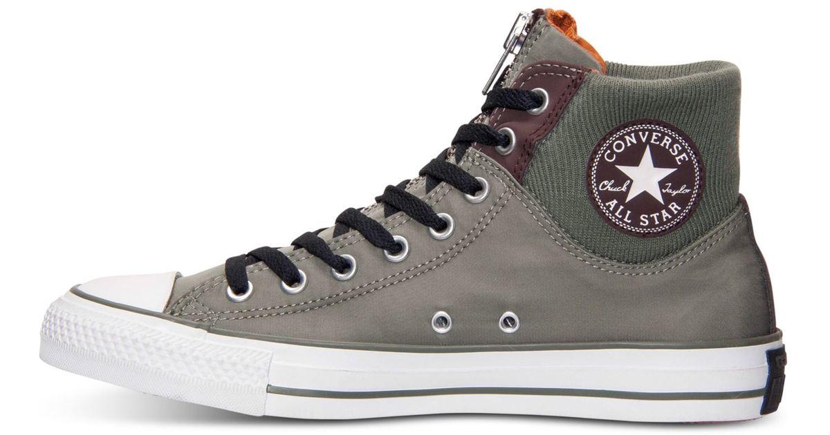 Converse Leather Men's Chuck Taylor All Star Hi Ma-1 Zip Casual Sneakers From Finish Line in 