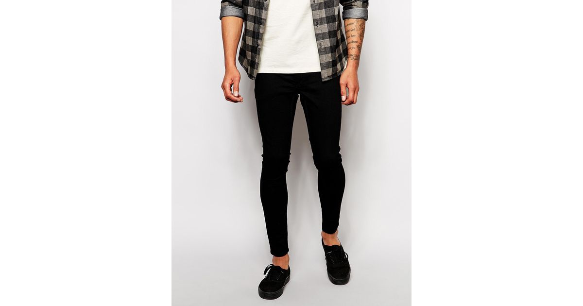 Cheap Monday Jeans Low Spray Super Skinny Black for Men | Lyst