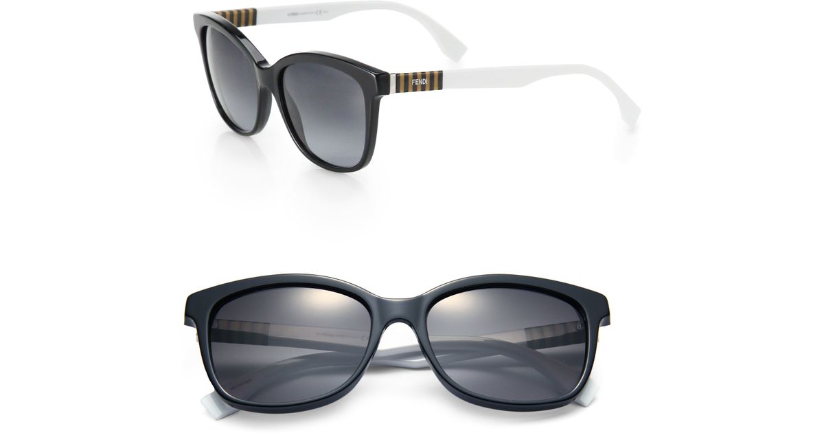 Fendi Striped-side Wayfarer Sunglasses 