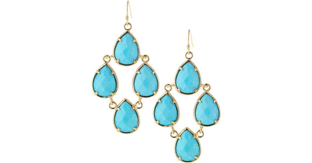 Lyst Kendra Scott Teardrop Chandelier Earrings Turquoise In Blue