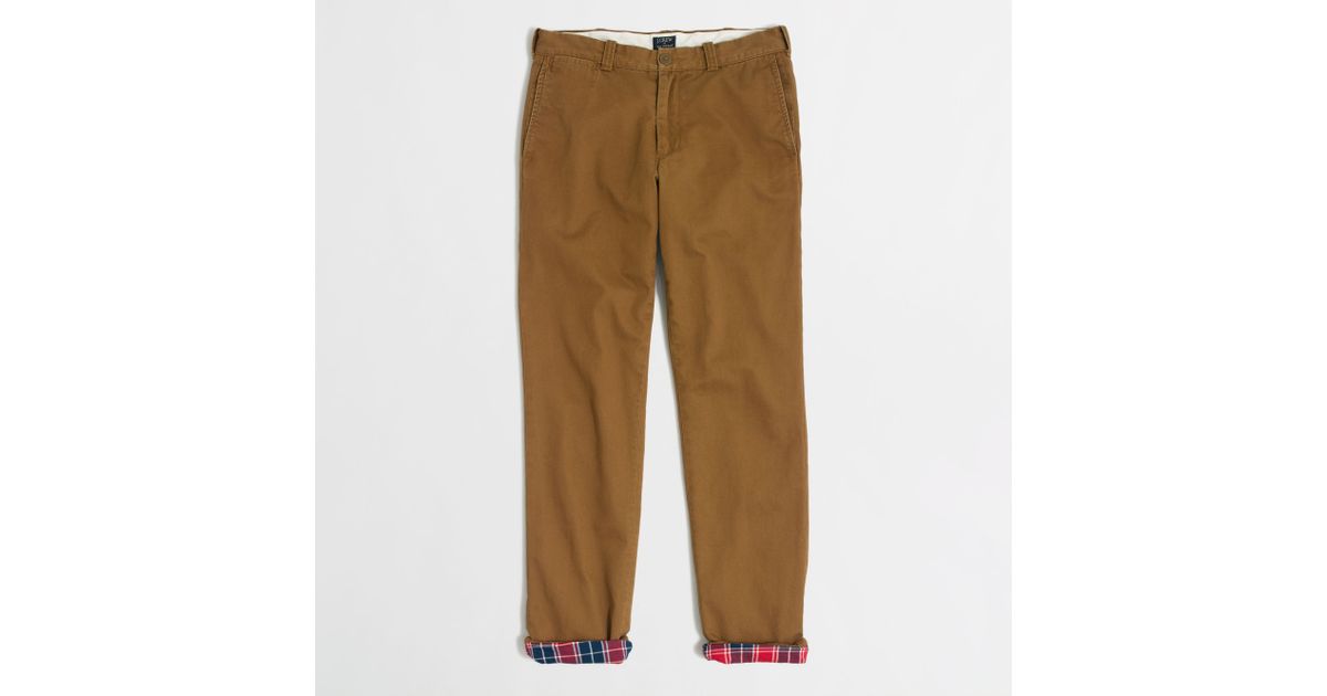 j crew factory flannel lined pants