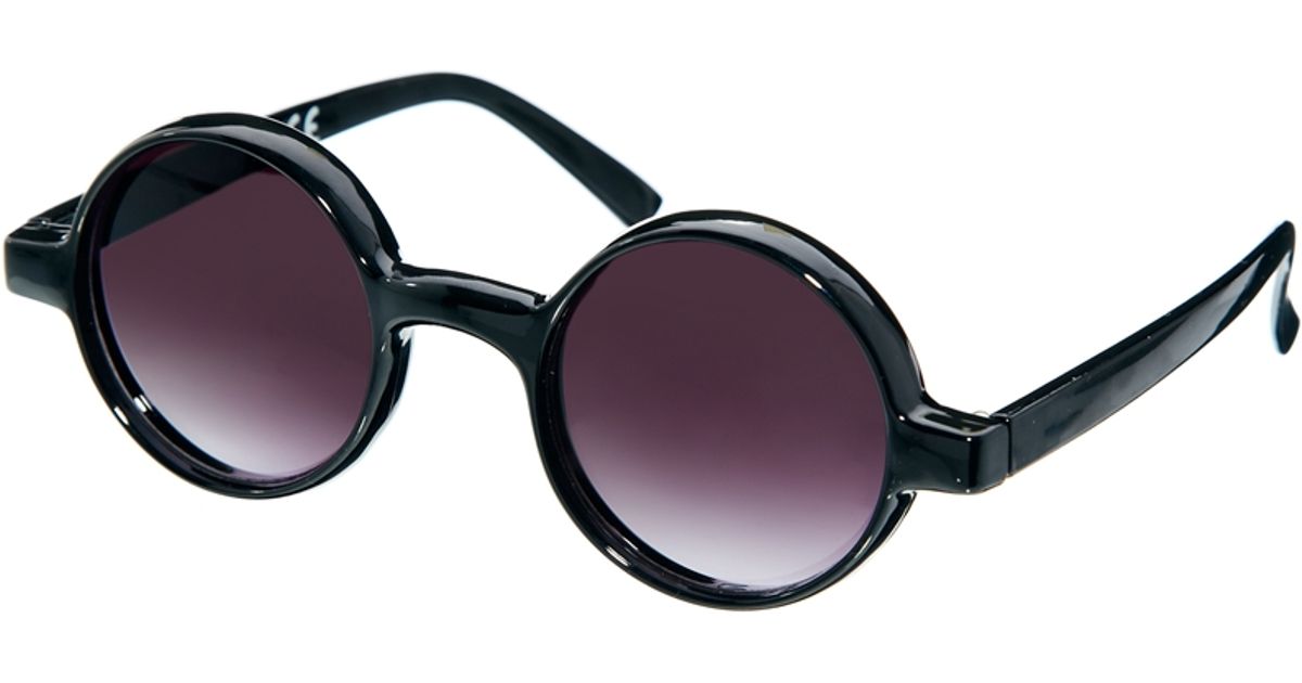 ASOS Chunky Round Sunglasses in Black for Men - Lyst