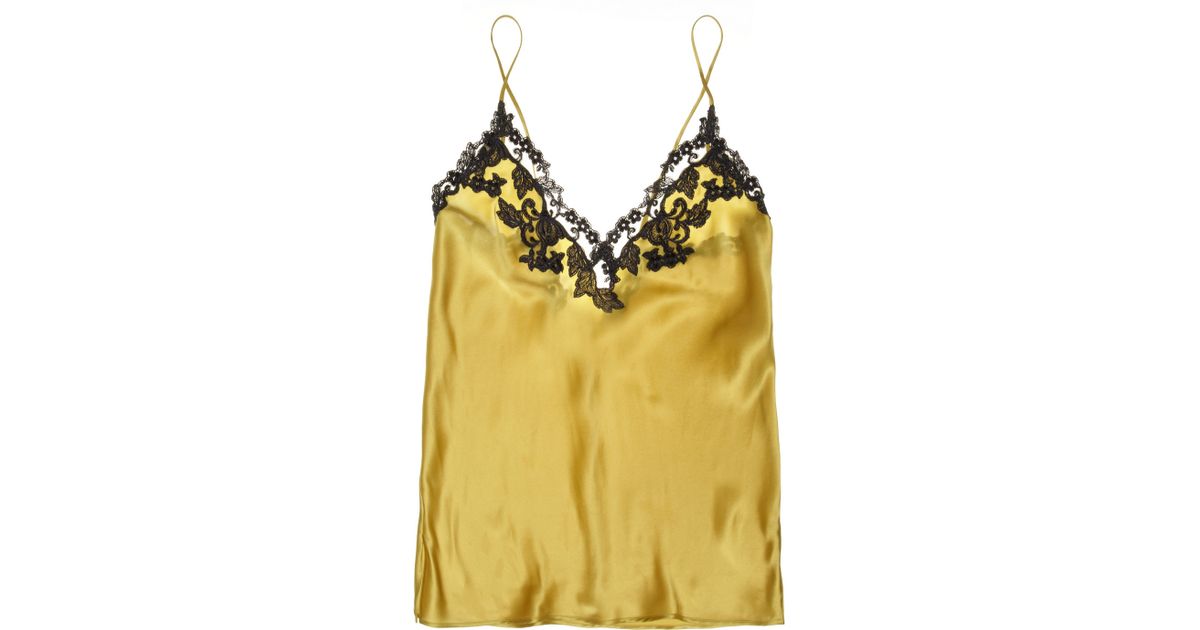 yellow satin camisole