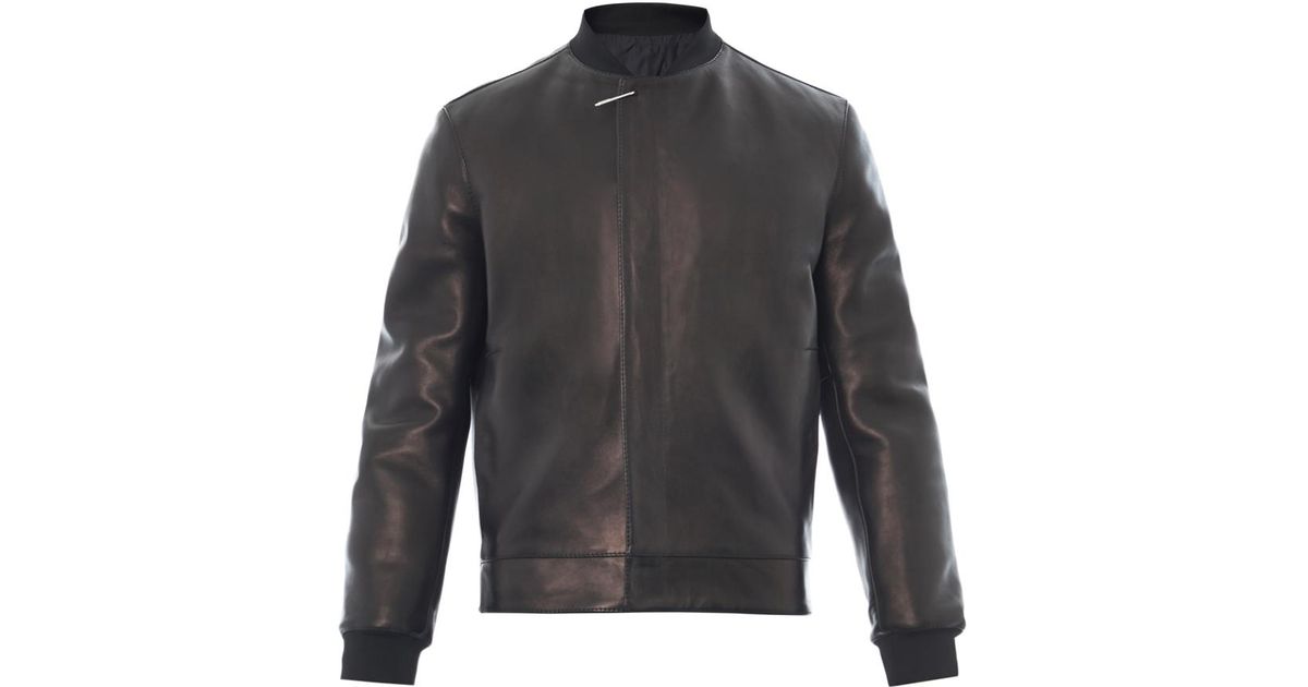 balenciaga leather bomber jacket