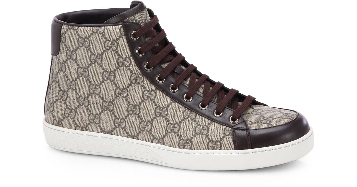 gucci canvas high top sneakers