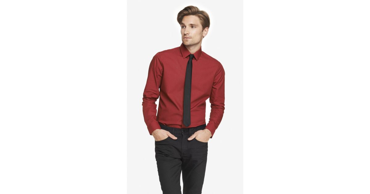 Express Fitted Printed Dress Shirt in 