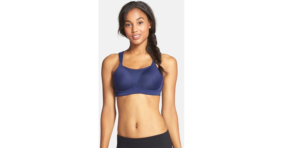 Moving Comfort Luna Bra In Navy Blue Lyst