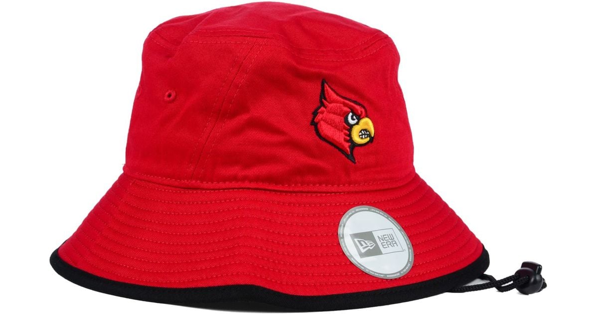 KTZ Louisville Cardinals Tip Bucket Hat in Red for Men