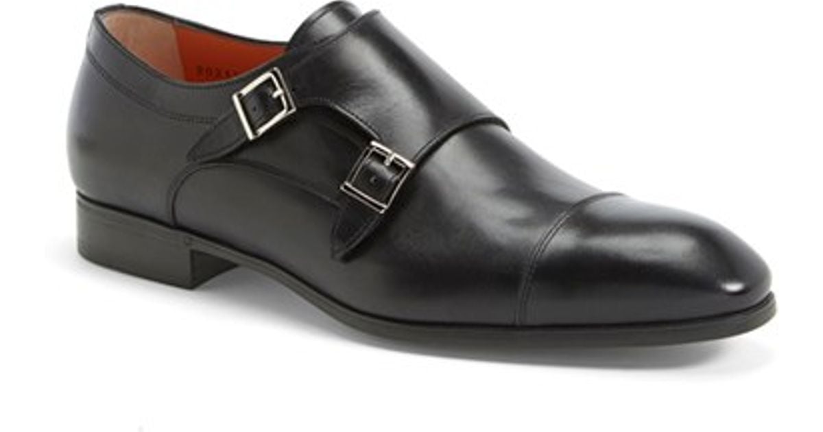 santoni double monk strap shoes