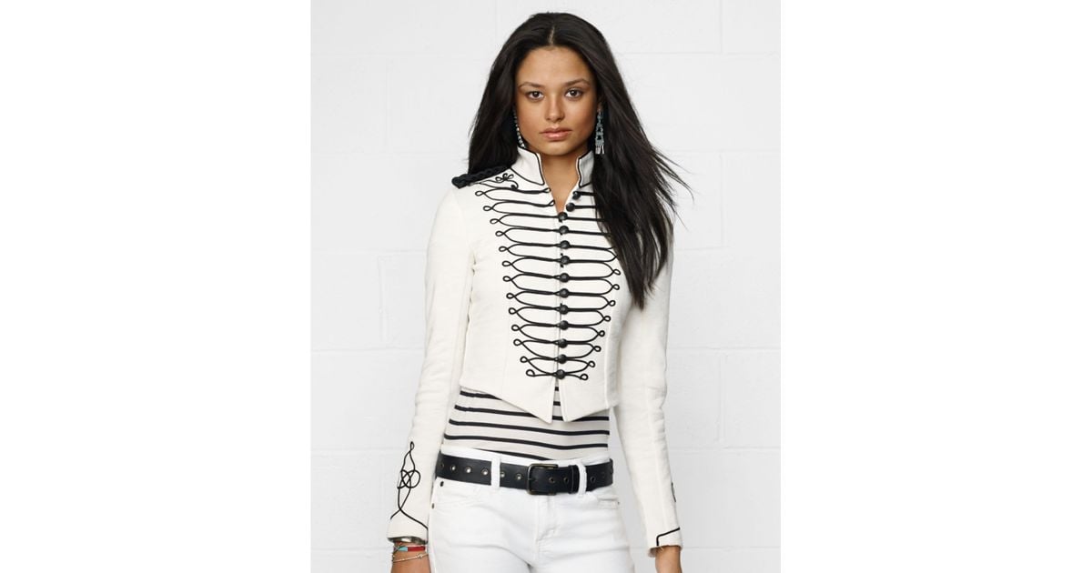 Ralph Lauren Embroidered Cropped Military Jacket in White Lyst
