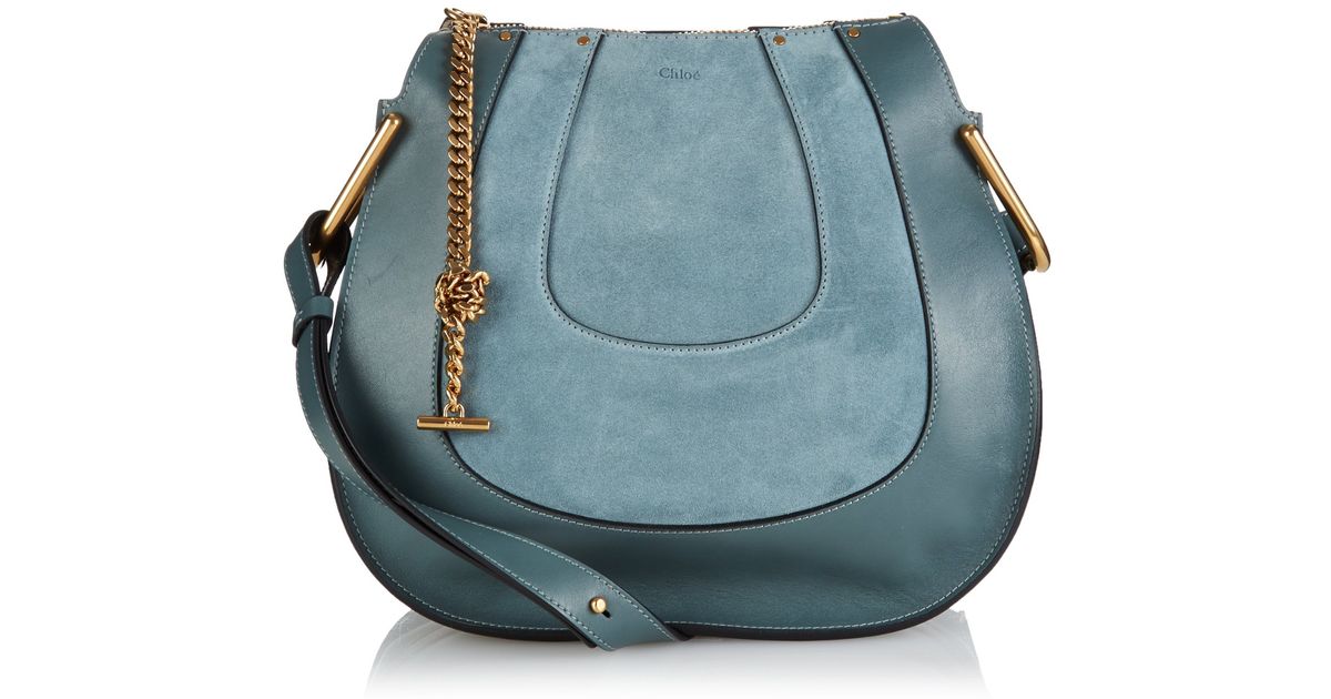 chloe elsie small bag - Chlo Hayley Small Suede And Leather Shoulder Bag in Blue | Lyst
