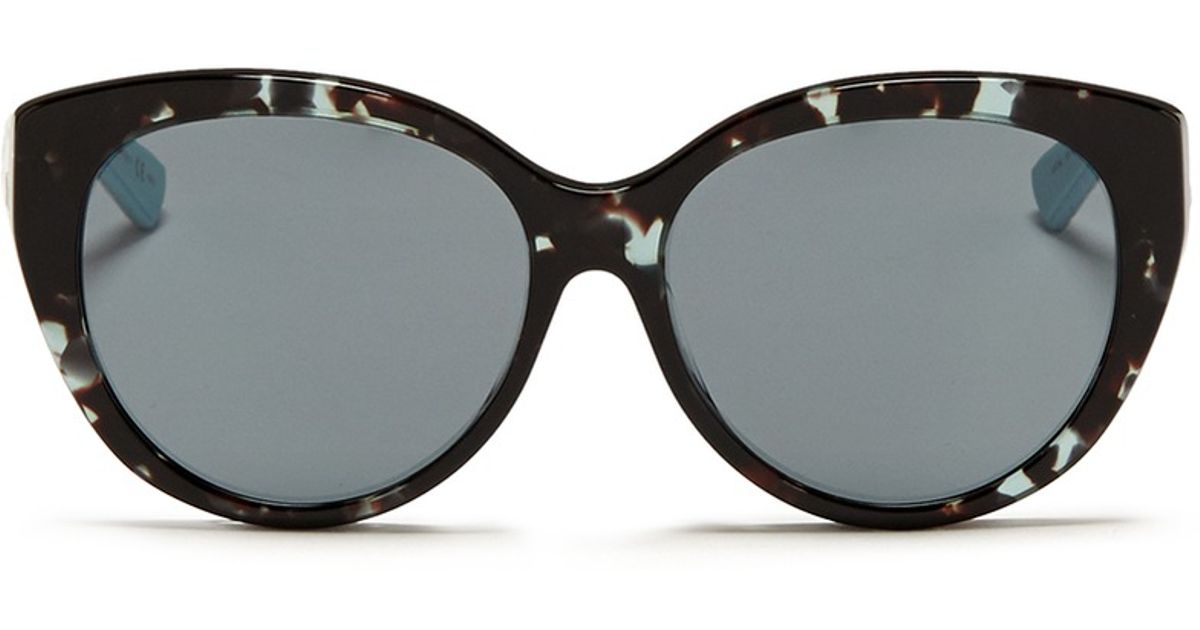 Dior Lady 1r Rubber And Leather Temple Cat Eye Sunglasses In