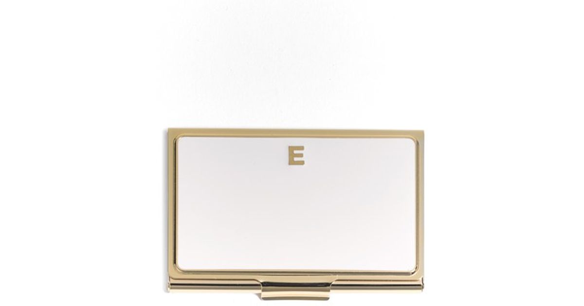 Kate Spade New York E In A Million Business Card Holder In Metallic