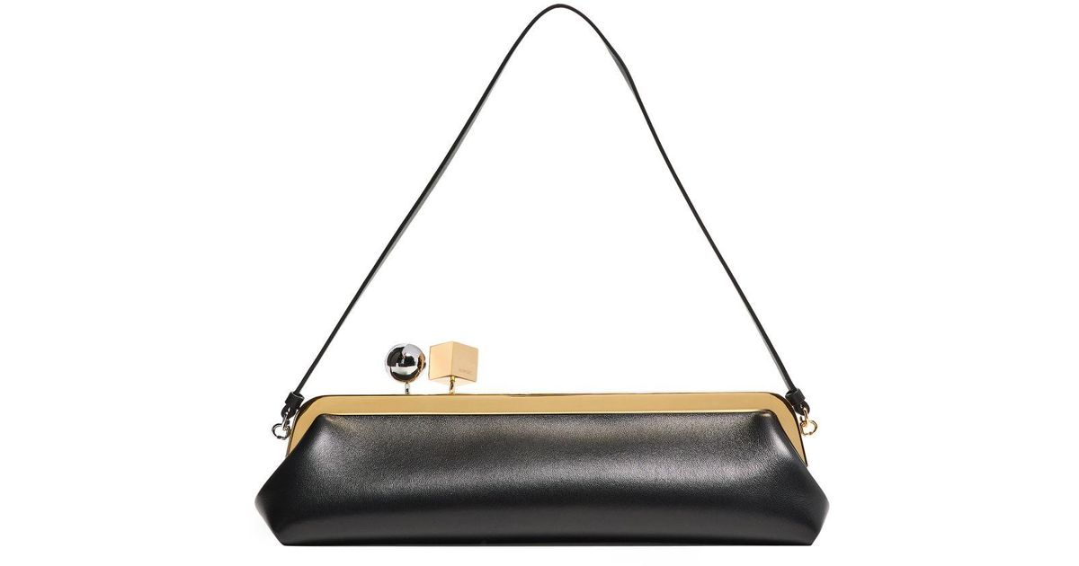 Jacquemus La Pochette Salon Leather Shoulder Bag in Black | Lyst