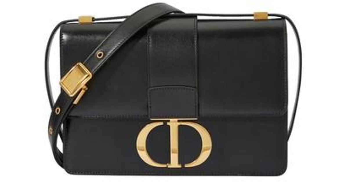 Dior 30 Montaigne Medium Calfskin Bag in Black | Lyst