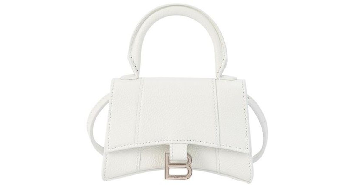 Balenciaga Hourglass Top Handle Mini Bag in White | Lyst
