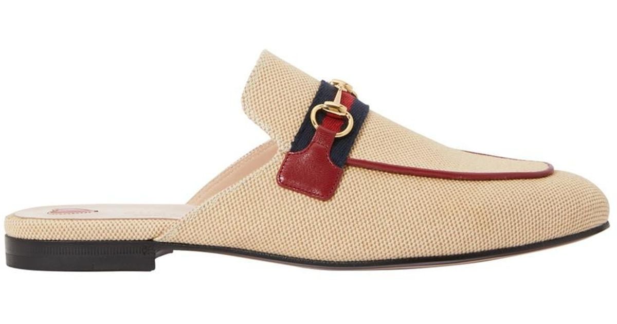 canvas gucci princetown mules