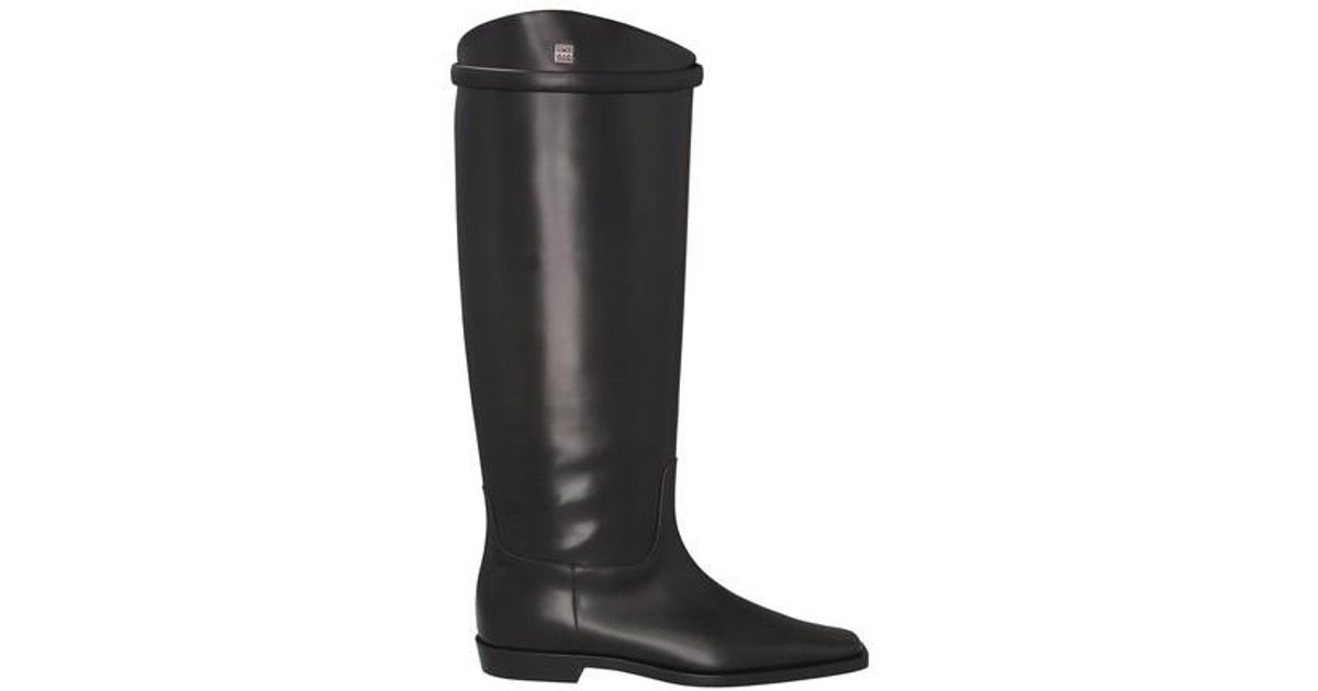 Totême Leather The Riding Boots in Black | Lyst