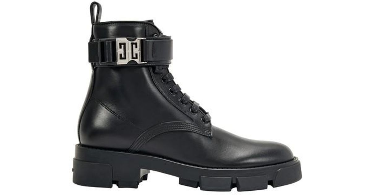 Givenchy Terra Boots In Leather With 4g Buckle in Black | Lyst