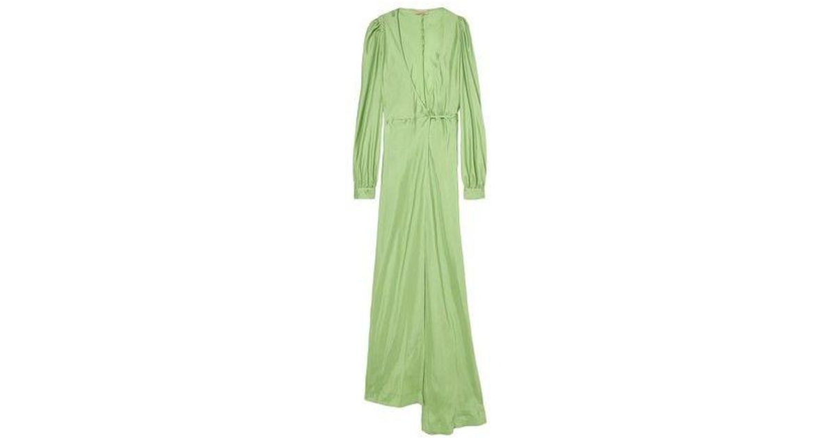 Momoní Agarista Dress In Silk Twill in Green | Lyst