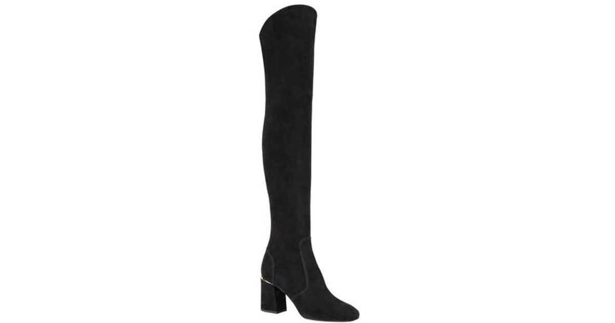 Louis Vuitton Black Leather Marisa Thigh Flat Boots Size 39.5 Louis Vuitton