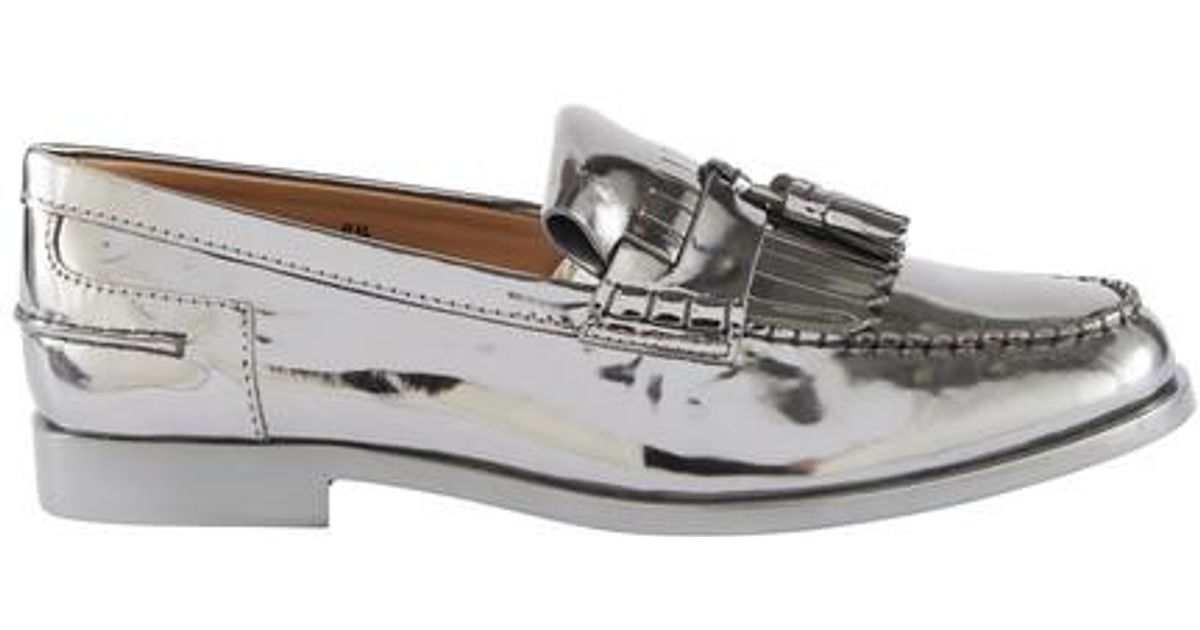 Tod's X Alber Elbaz Leather Loafers in Metallic for Men | Lyst