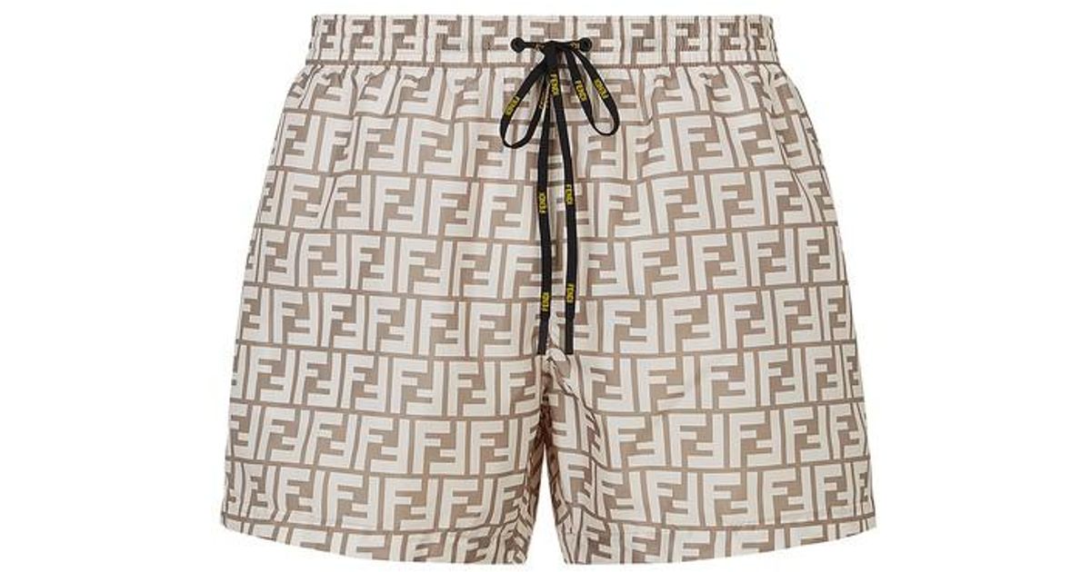 Fendi Swim Shorts in Natural for Men | Lyst