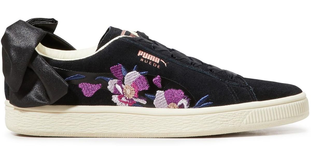 PUMA Suede Bow Flowery Sneakers in 