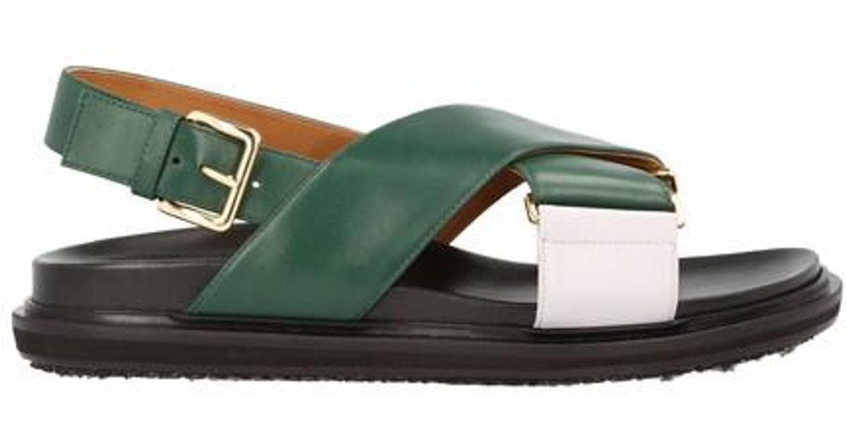 Marni Fussbett Sandals in Forest Green+Light Grey (Green) - Lyst