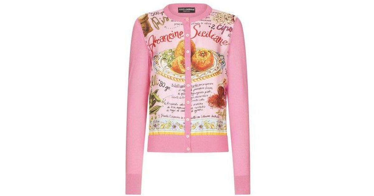 DOLCE & GABBANA Silk And Twill Cardigan In Majolica Print