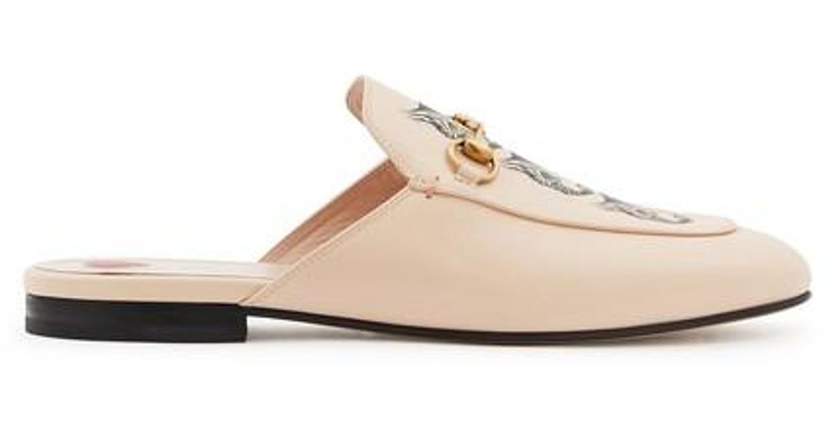 Gucci Leather Princetown Mules in Light Pink (Pink) | Lyst