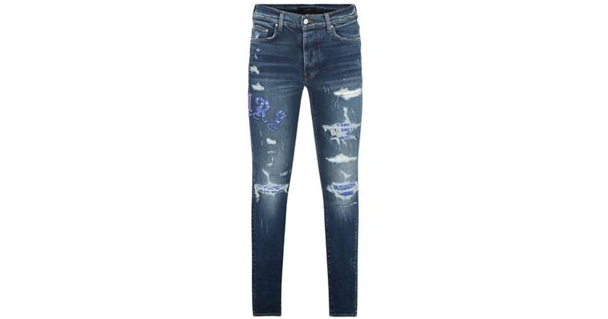 Amiri Old English Logo Jean in Blue for Men | Lyst