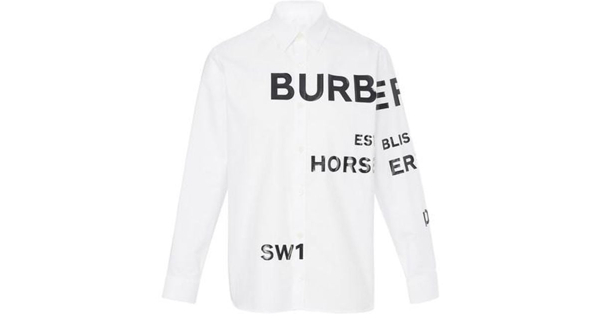 Burberry Horseferry Print Oversized Shirt in White for Men Lyst Australia