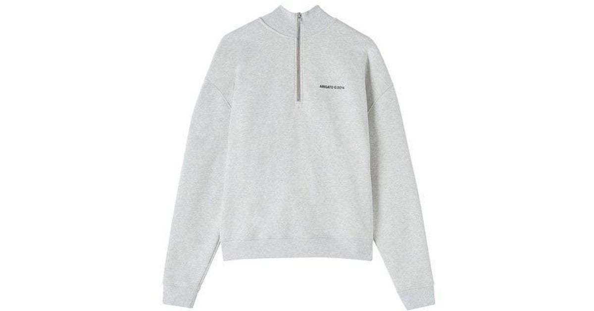 Axel Arigato Monogram Half-zip Sweater in White for Men | Lyst