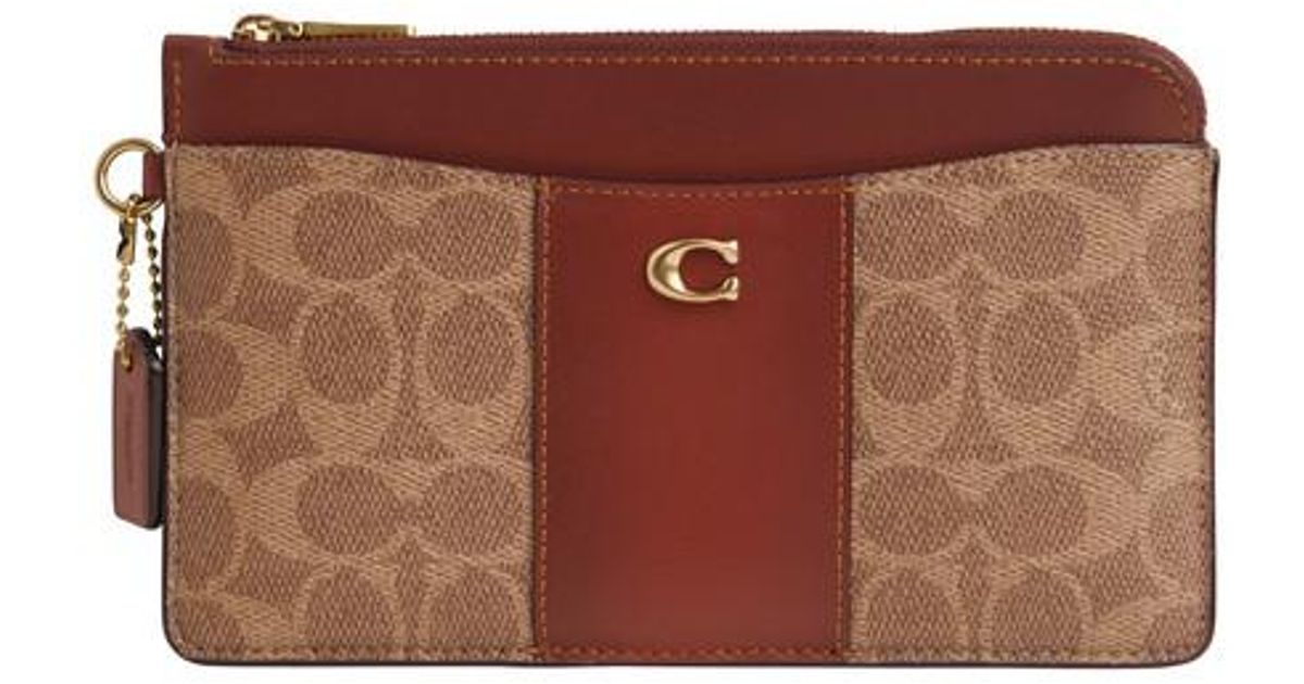 COACH Leather L Zip Wristlet in 
