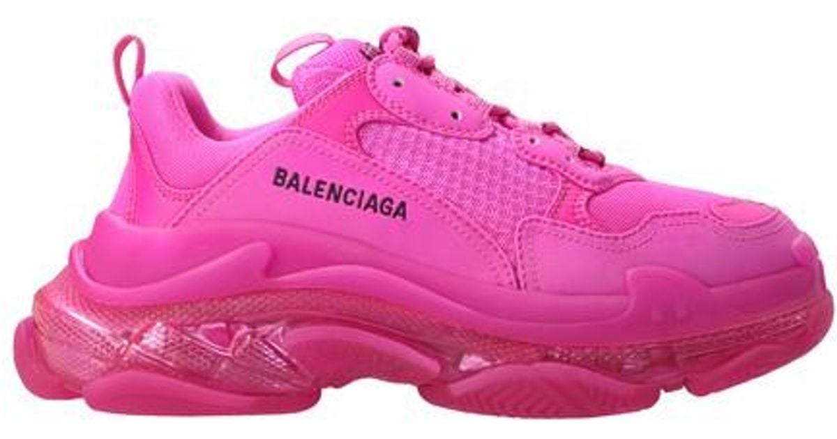 pink balenciaga triple s sneakers