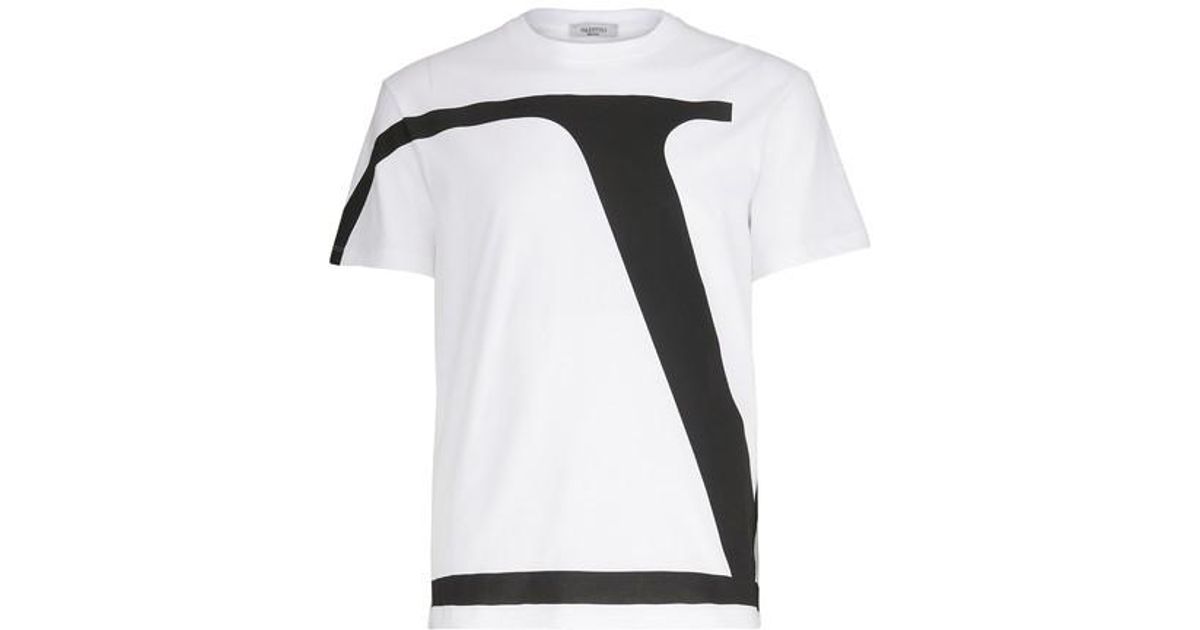 Valentino Cotton V Logo T-shirt for Men | Lyst