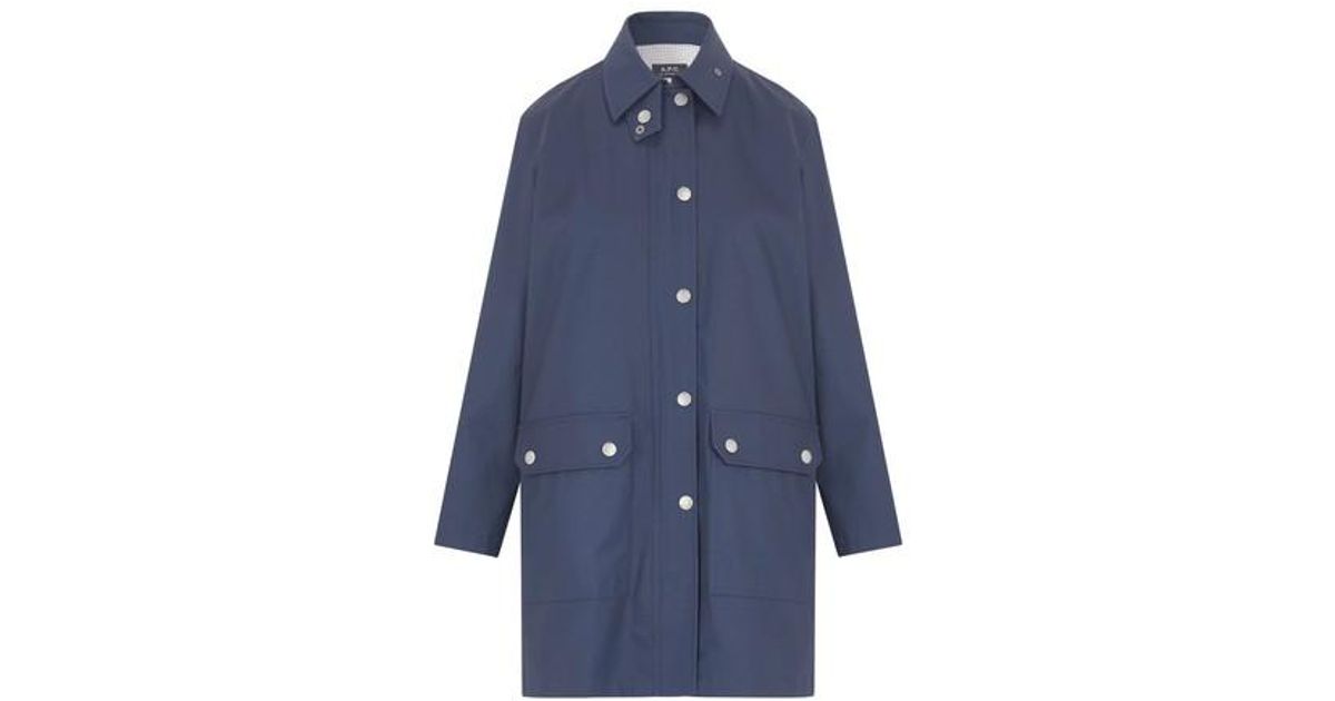 A.P.C. Brigitte Coat in Blue | Lyst UK