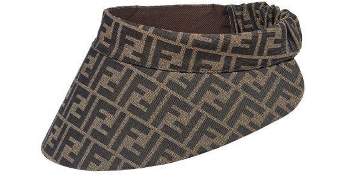 Fendi Sun Visor (AUTHENTIC) Fendi FF visor in brown with bow - Brown - Women|FXQ660AARHF0QE1 main image 3