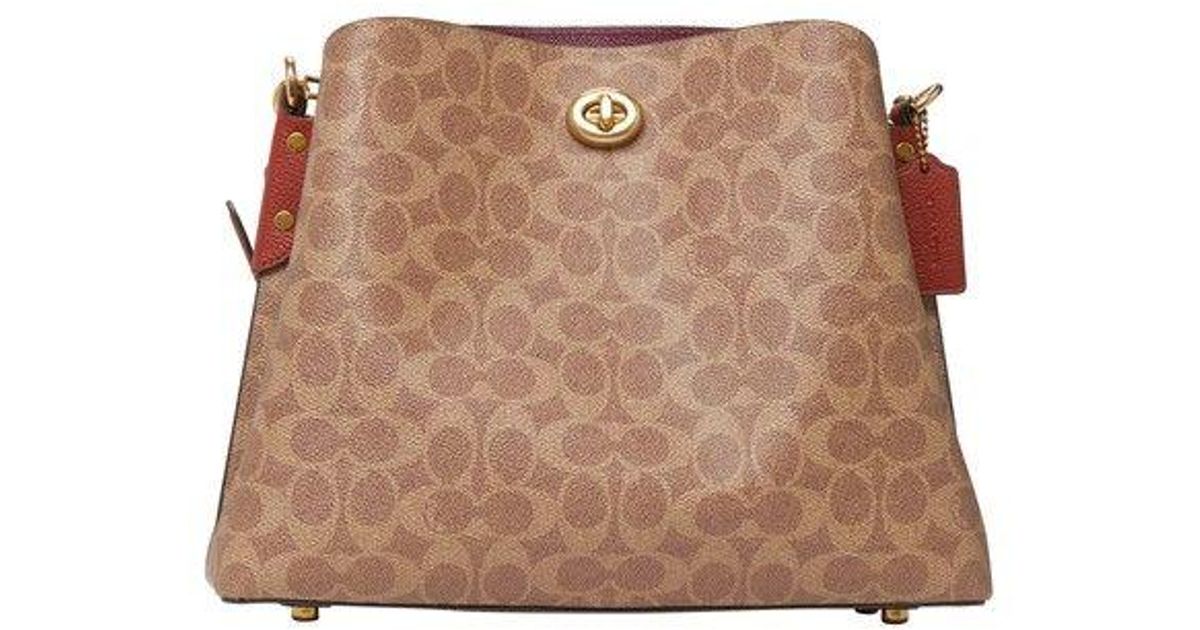 COACH Willow Shoulder Bag In Signature Canvas in Brown | Lyst