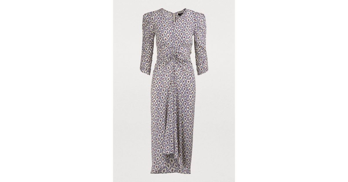 Robe Coloris Marant Isabel Albi En Soie Blue Yb6gIyvf7