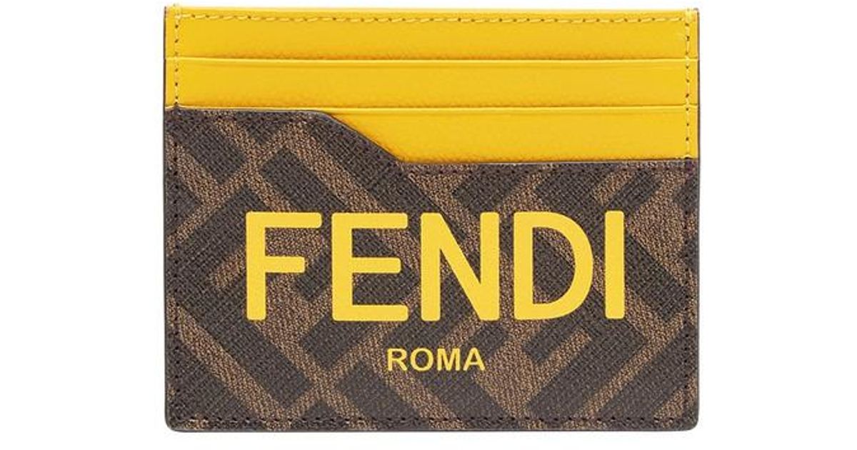 fendi card holder yellow