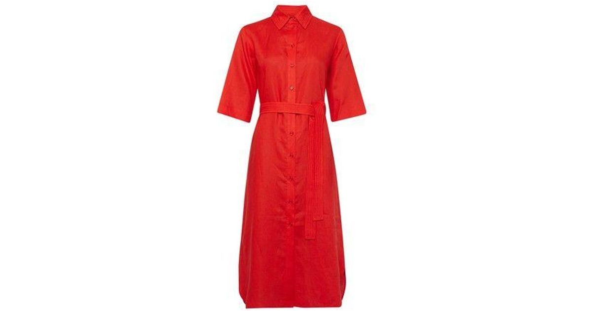 Max Mara Prugna Shirt Midi Dress - Leisure in Red | Lyst