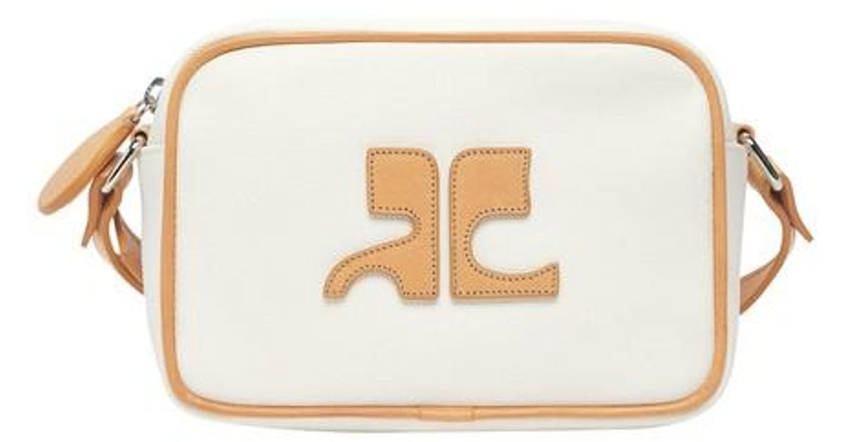 Courreges Canvas Crossbody Bag in Natural | Lyst