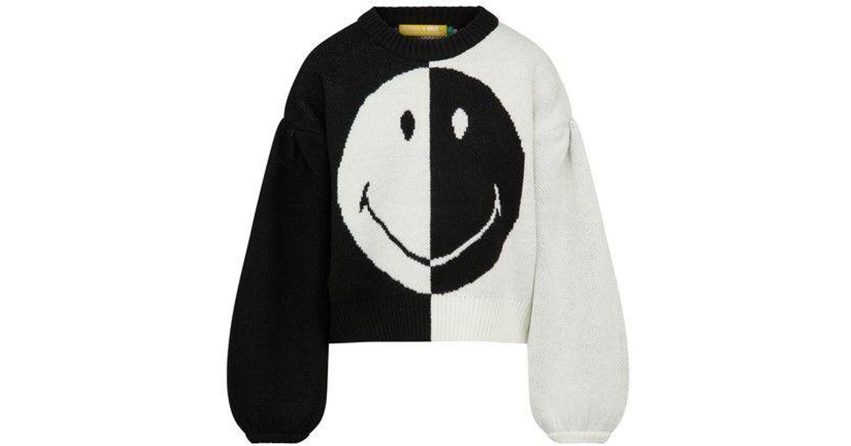 FARM Rio Smiley Icon Sweater in Black | Lyst