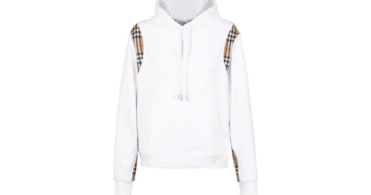 Vintage check panel cotton hoodie sales